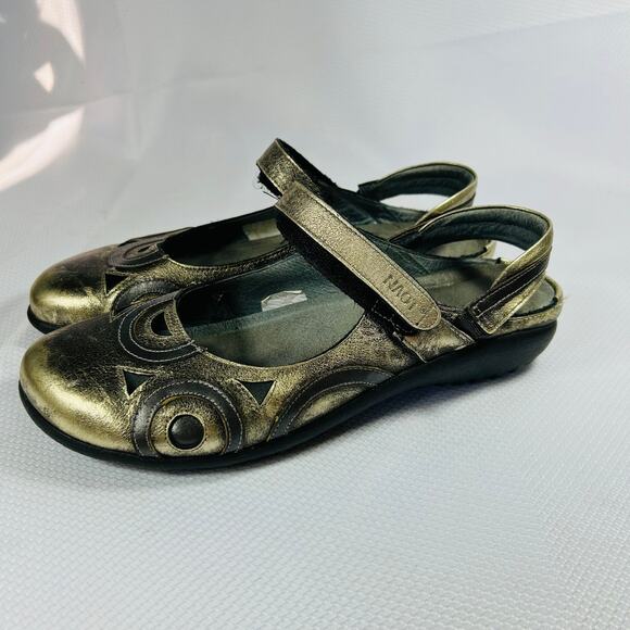Naot Rongo Slingback Mary Jane Metallic Distressed Bronze Comfort Shoes Size 9 - Picture 3 of 12